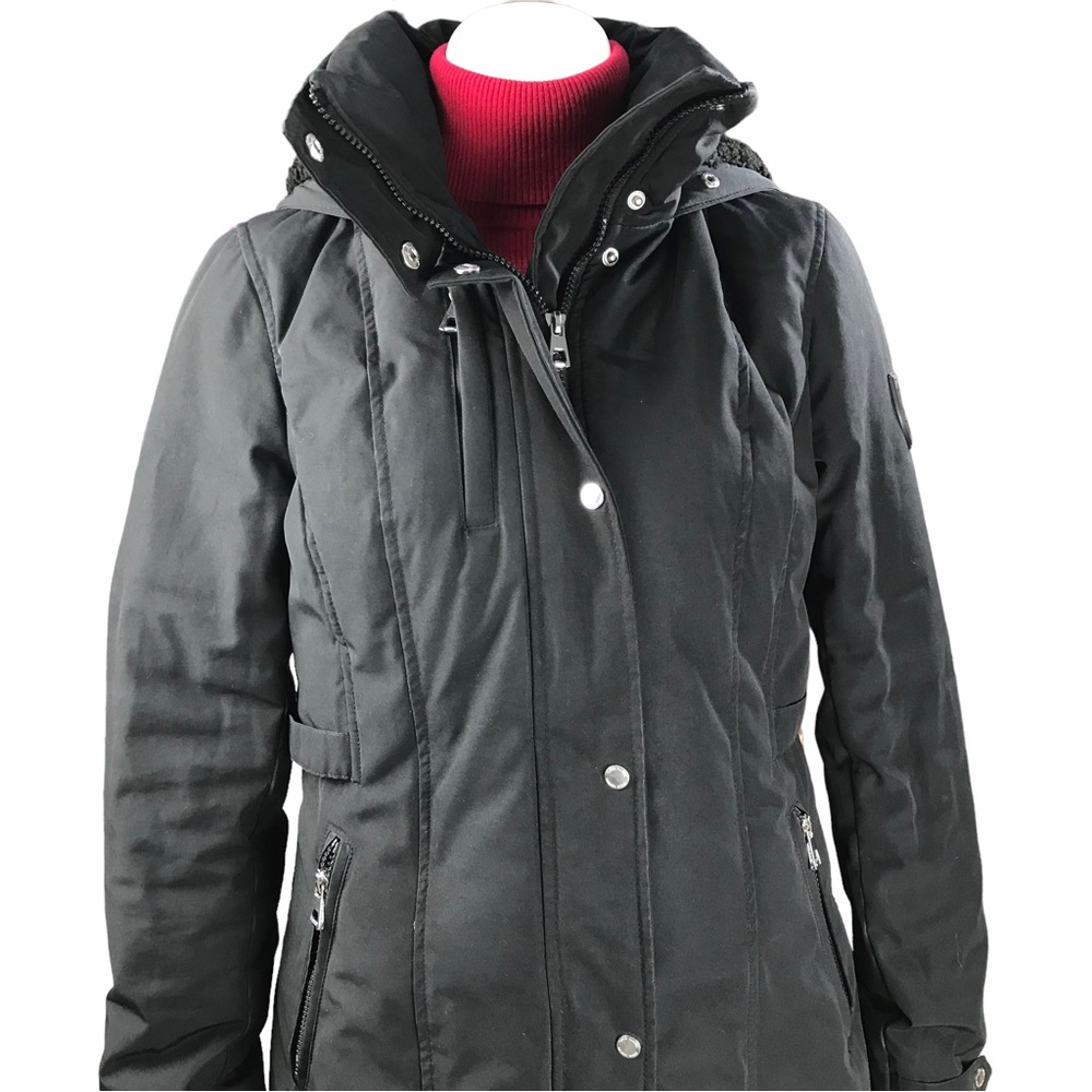 Vince Camuto Winter Coat Jacket Black Hoodie Womens Size S